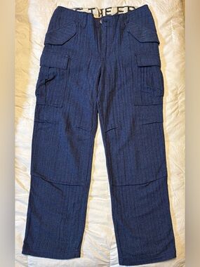 Free People Indigo Blue We The Free Last Catch Check Trouser